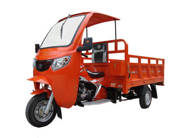 O veículo com rodas alaranjado de 200cc 250cc três/três roda a motocicleta da carga com telhado da carga