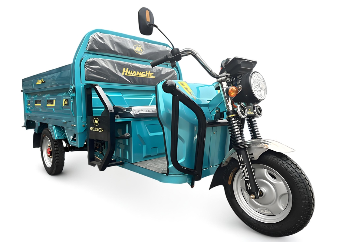 Triciclo elétrico de carga de 1200W com tambor dianteiro / tambor traseiro travões Carga nominal 260 KG