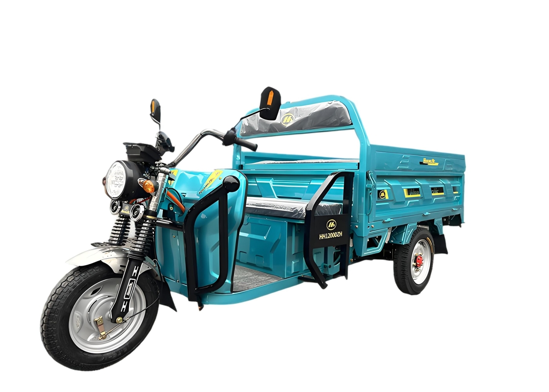 Triciclo elétrico de carga de 1200W com tambor dianteiro / tambor traseiro travões Carga nominal 260 KG
