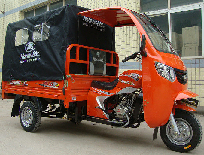 Triciclo do motor da carga da cabine 150CC da gasolina com dianteiro e traseiro tampa para o adulto